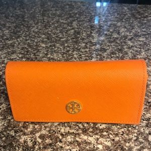 Tory Burch orange glasses case